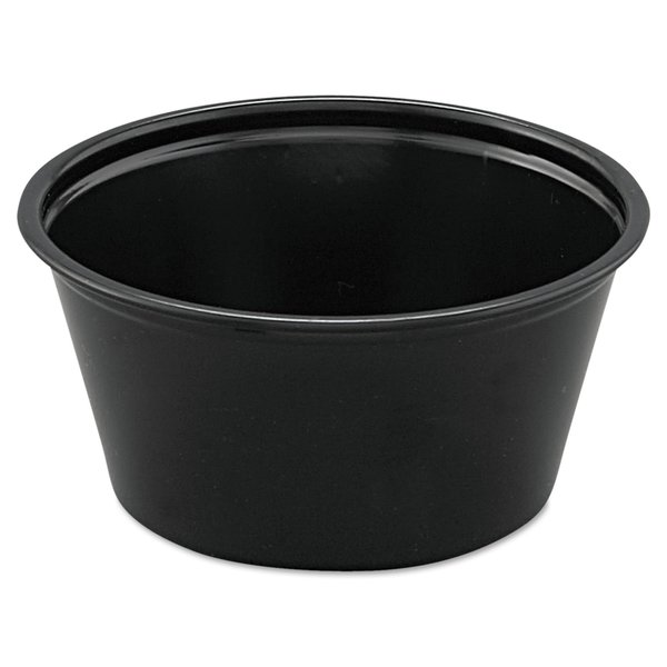 Dart Polystyrene Portion Cups, 2oz, Black, PK2500 P200BLK